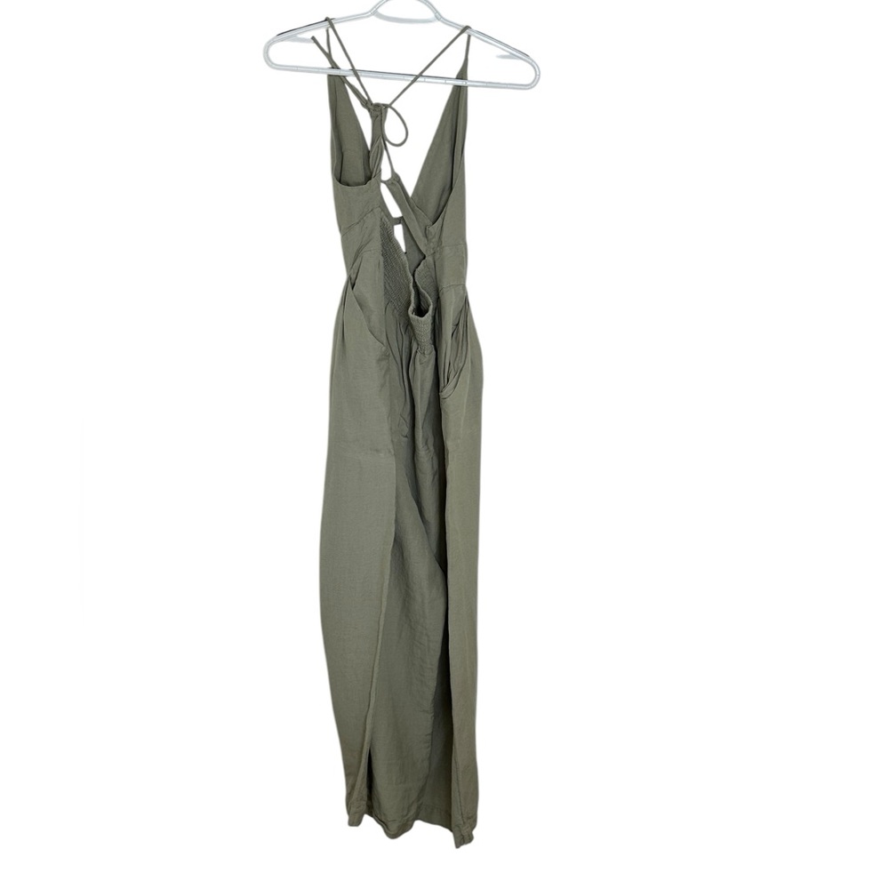 Free People Emma Linen Jumpsuit Alfalfa Size Large - Picture 12 of 16